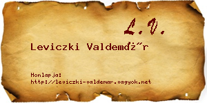 Leviczki Valdemár névjegykártya